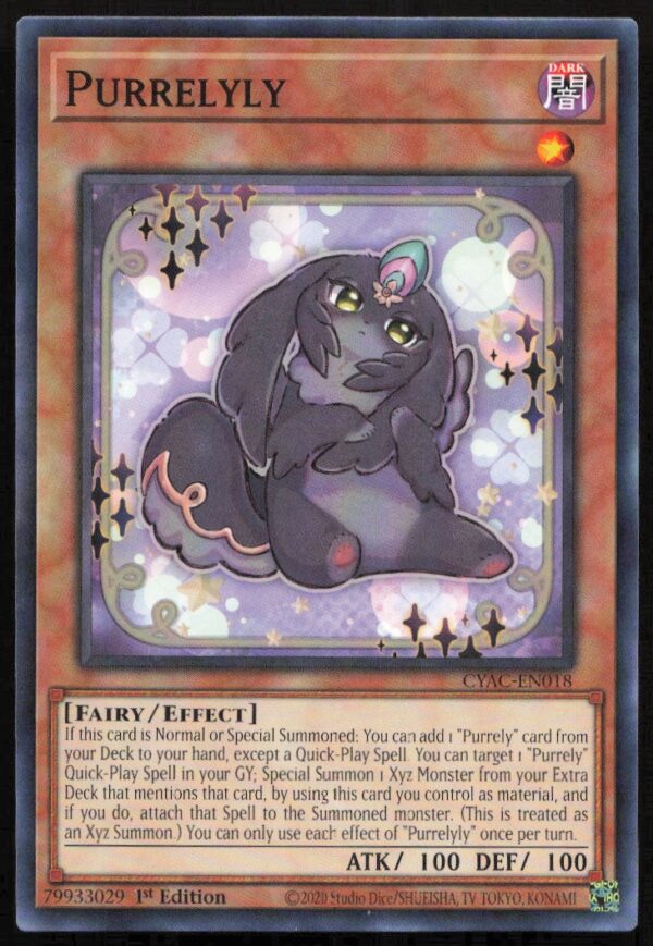 2020 Yu-Gi-Oh! Cyberstorm Access (1st Edition) Purrelyly #CYAC-EN018 (Front)