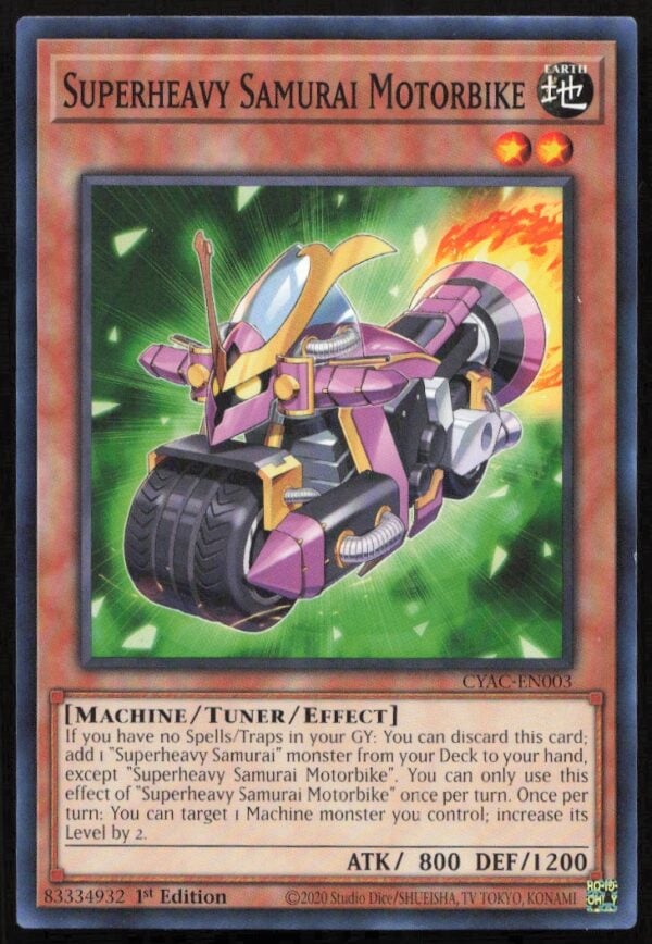 2020 Yu-Gi-Oh! Cyberstorm Access (1st Edition) Superheavy Samurai Motorbike #CYAC-EN003 (Front)