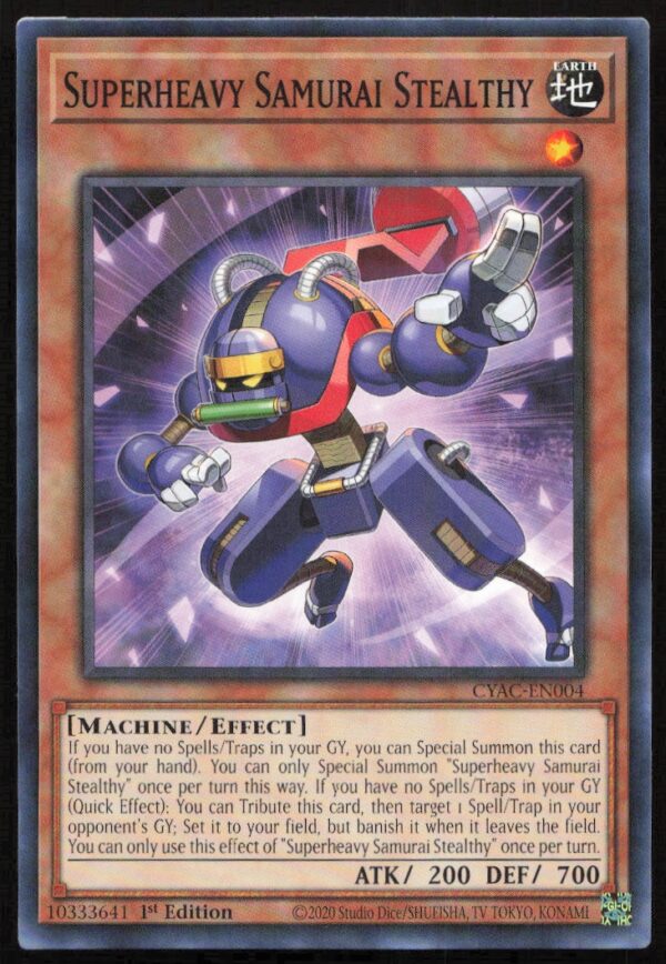 2020 Yu-Gi-Oh! Cyberstorm Access (1st Edition) Superheavy Samurai Stealthy #CYAC-EN004 (Front)