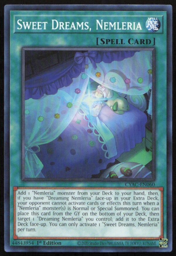 2020 Yu-Gi-Oh! Cyberstorm Access (1st Edition) Sweet Dreams Nemileria #CYAC-EN060 (Front)