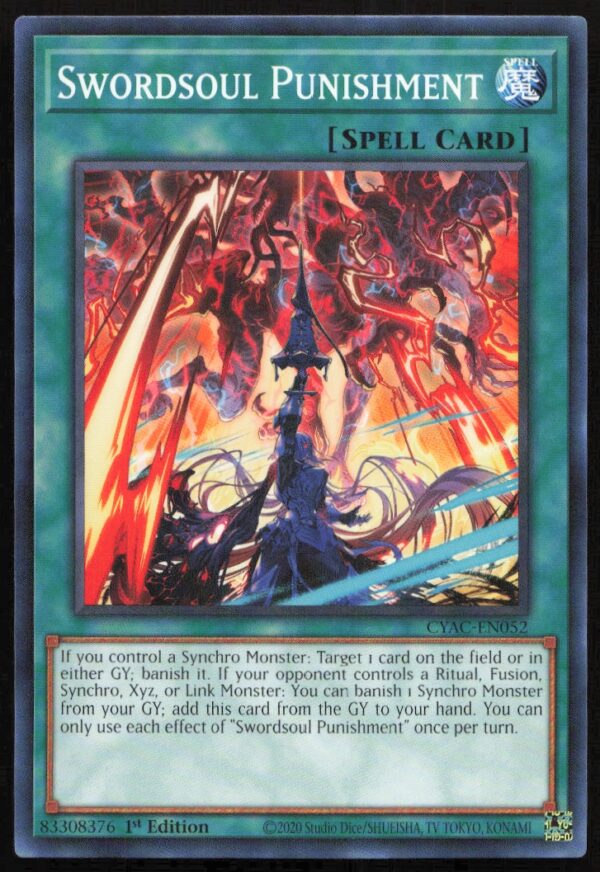 2020 Yu-Gi-Oh! Cyberstorm Access (1st Edition) Swordsoul Punishment #CYAC-EN052 (Front)