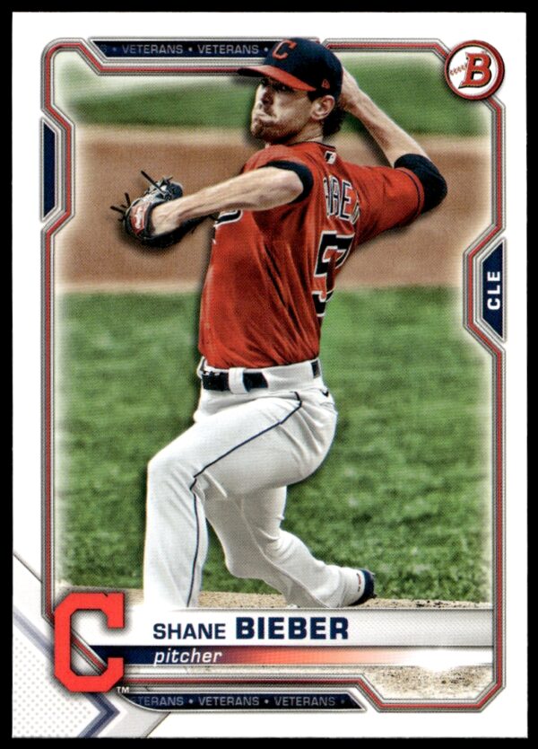 2021 Bowman Shane Bieber #28 (Front)