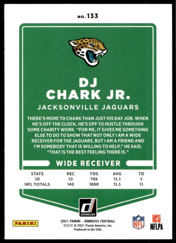 2021 Donruss DJ Chark Jr. #133 (Back)