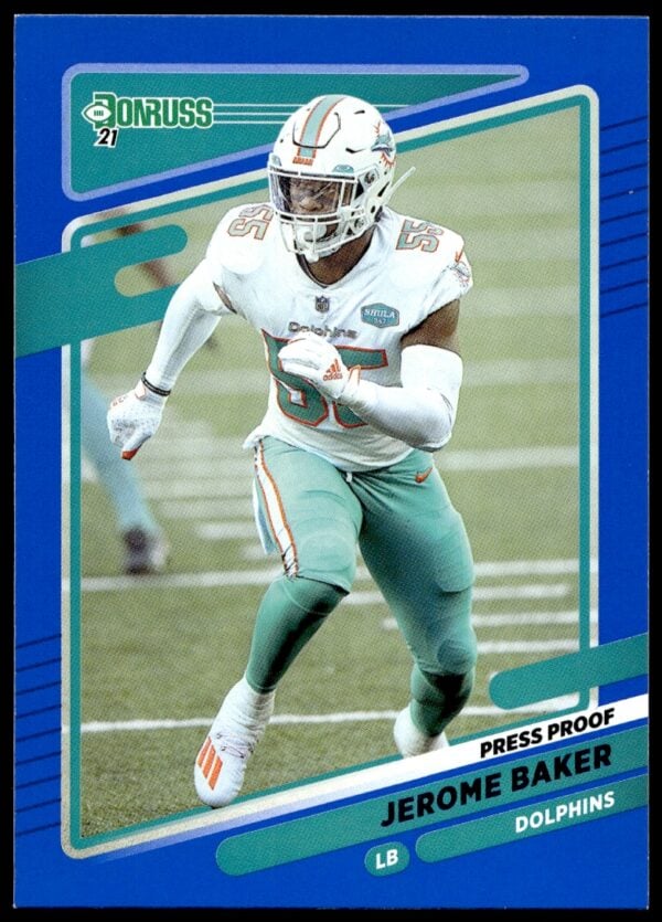 2021 Donruss Jerome Baker Press Proof Blue #67 (Front)