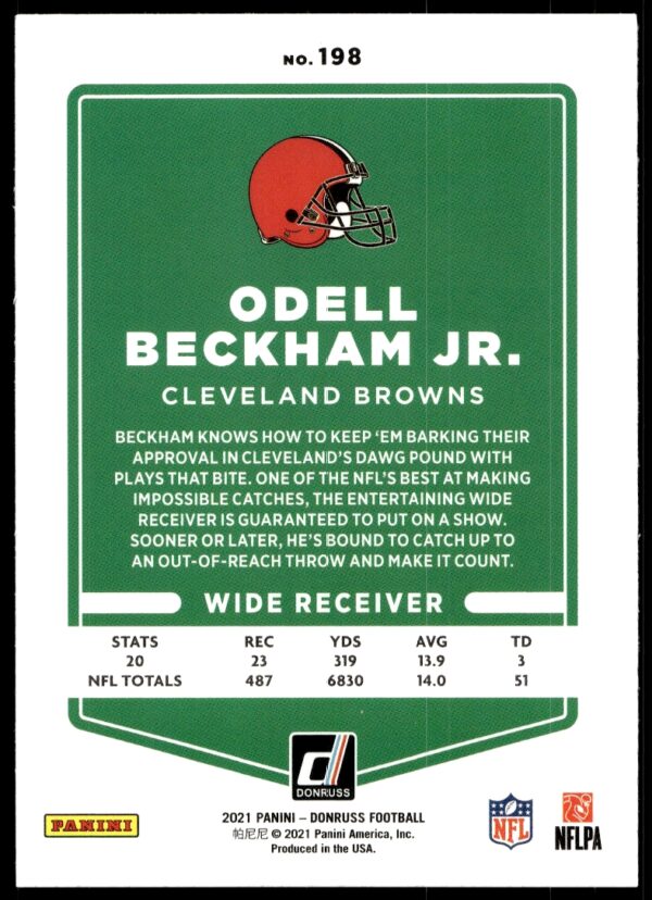 2021 Donruss Odell Beckham Jr. #198 (Back)