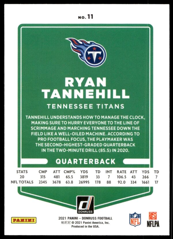 2021 Donruss Ryan Tannehill #11 (Back)