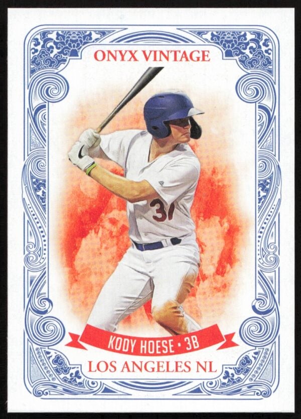 2021 Onyx Vintage Kody Hoese Autographs Blue #OVKH (/275) (Auto) (Front)