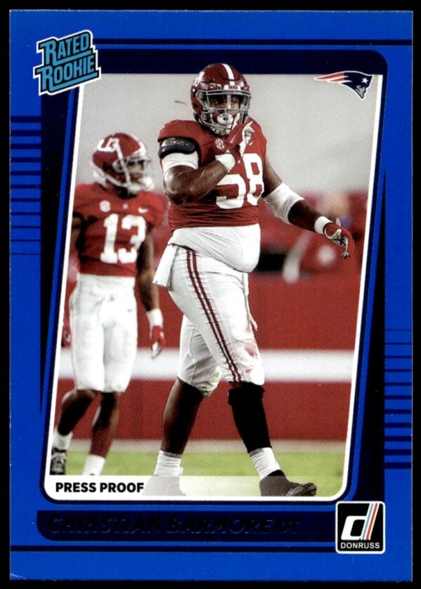 2021 Panini Donruss Christian Barmore Press Proof Blue #349 (Front)