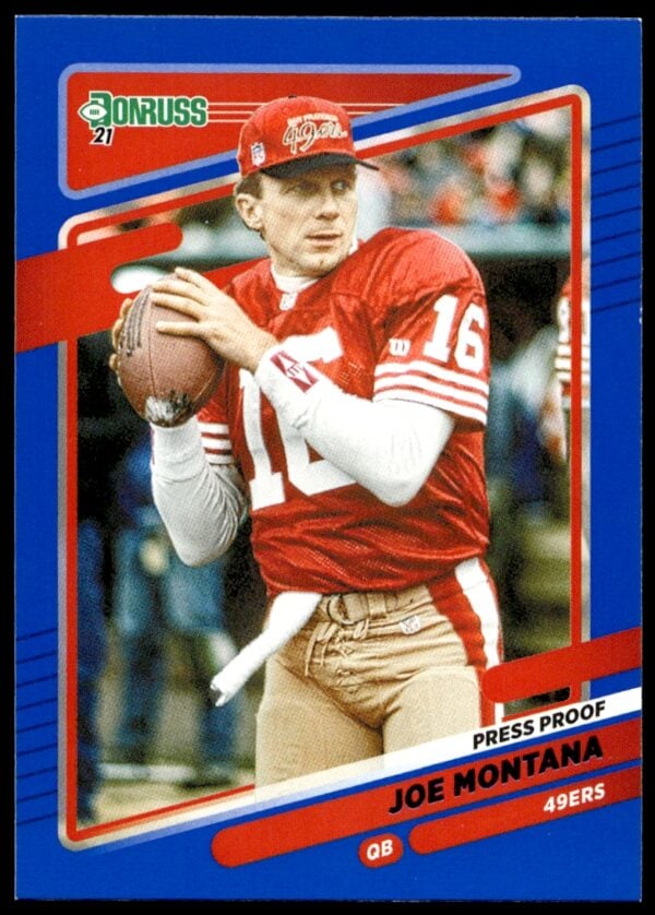 2021 Panini Donruss Joe Montana Press Proof Blue #57 (Front)