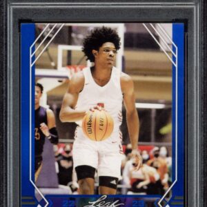 Mint 9 graded 2022 Leaf Draft card featuring basketball star Scoota Henderson in action.