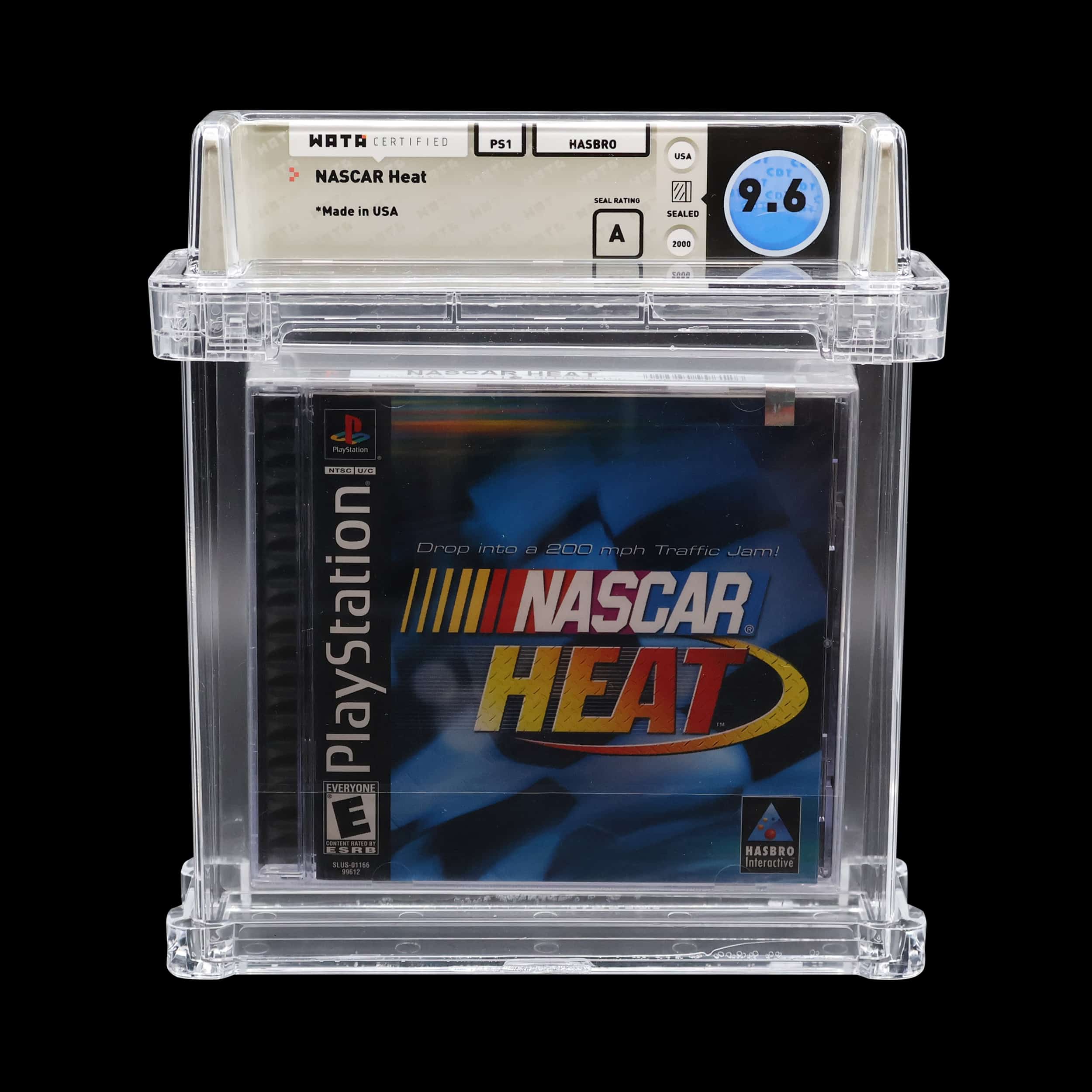 Graded 9.6 NASCAR Heat PlayStation game in protective case.