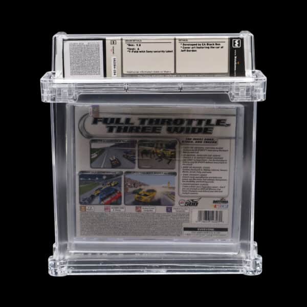 Graded Full Throttle trading card in protective case, prized by NASCAR memorabilia collectors.