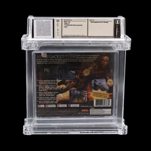 Collectible Tomb Raider Chronicles cassette in protective case, professionally graded and authenticated.