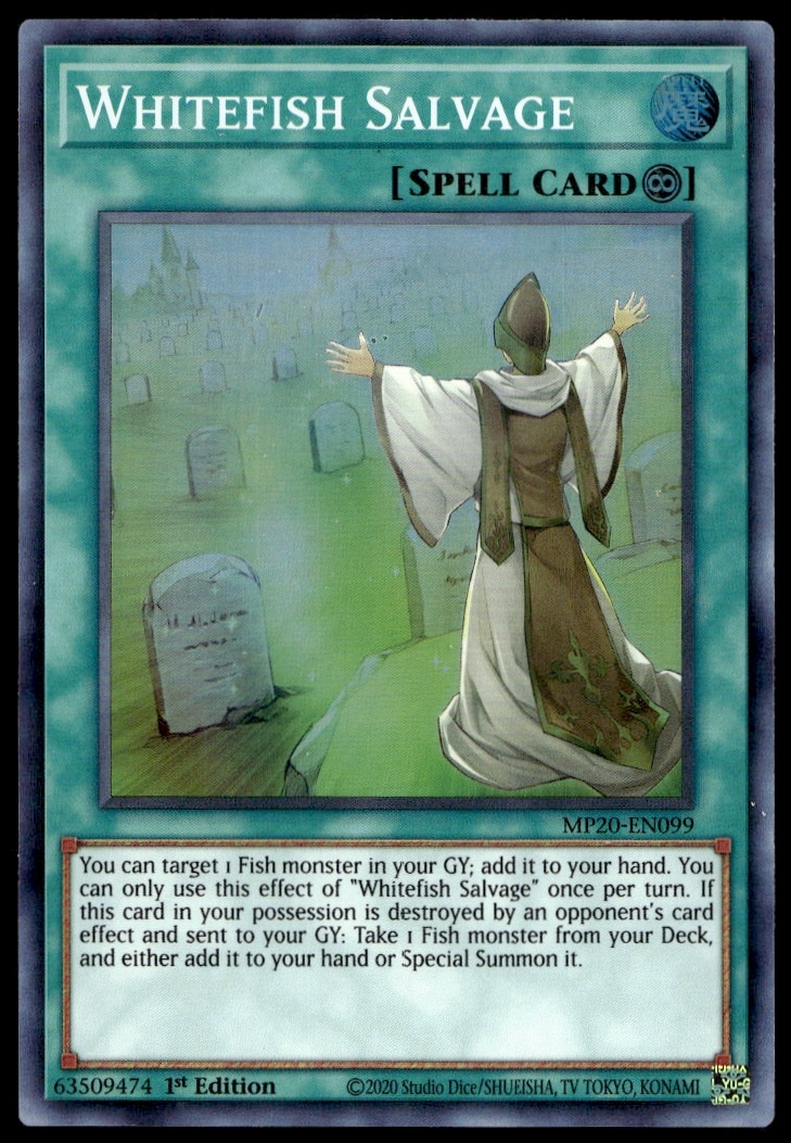 2020 Yu-Gi-Oh! 2020 Mega-Tin: Lost Memories (1st Edition) Whitefish Salvage #MP20-EN099 (Front)