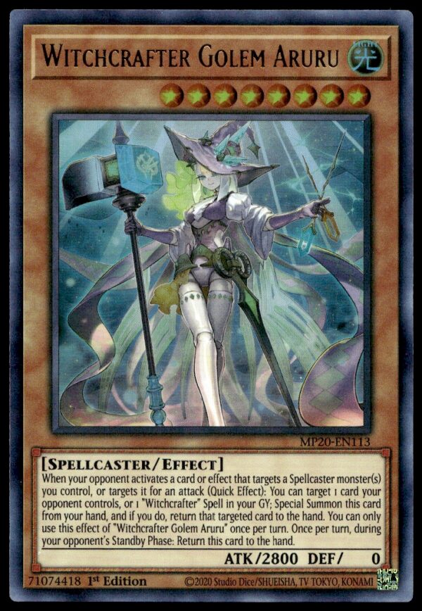 2020 Yu-Gi-Oh! 2020 Mega-Tin: Lost Memories (1st Edition) Witchcrafter Golem Aruru #MP20-EN113 (Front)