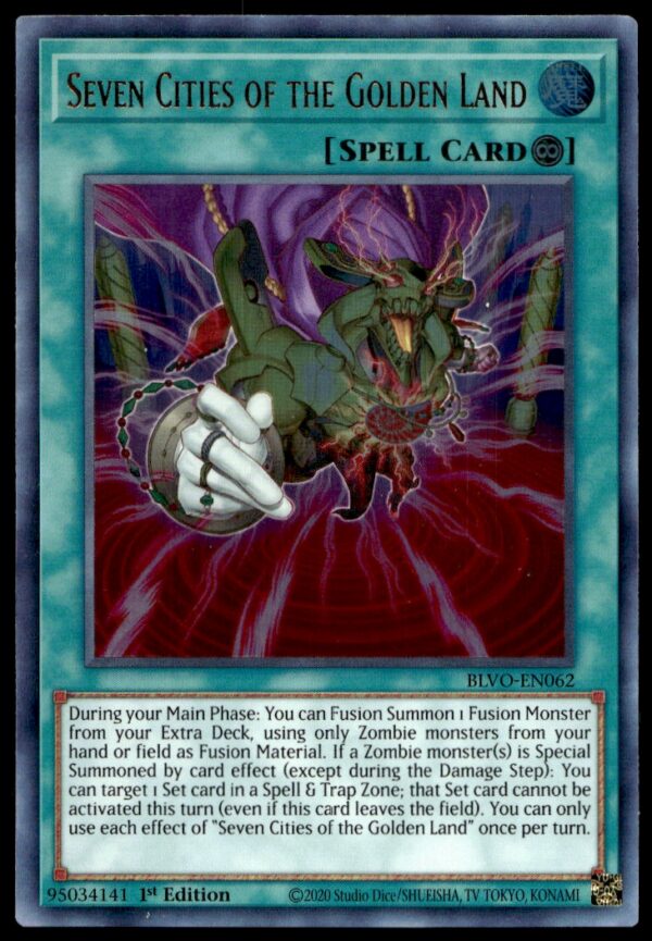 2020 Yu-Gi-Oh! Blazing Vortex (1st Edition) Seven Cities Of The Golden Land #BLVO-EN062 (Front)