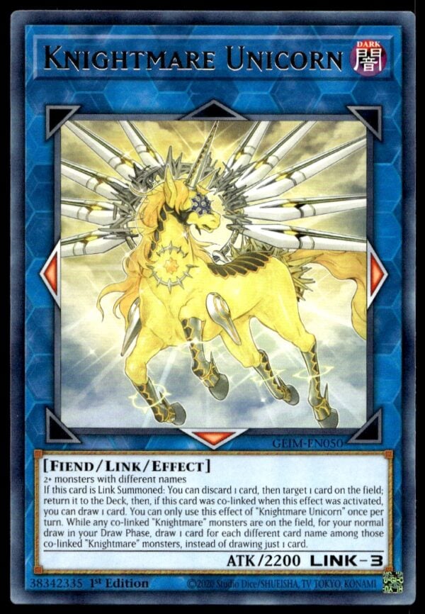 2020 Yu-Gi-Oh! Genesis Impact (1st Edition) Knightmare Unicorn #GEIM-EN050 (Front)