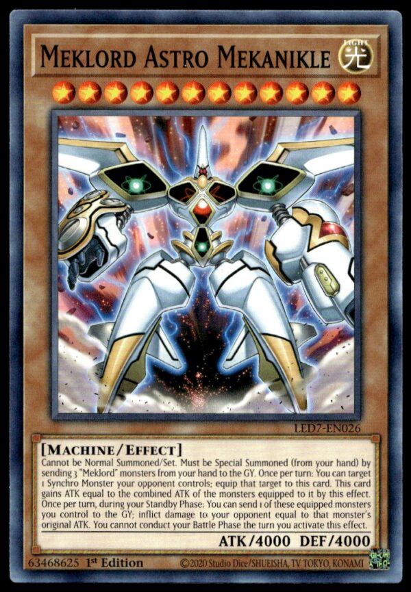 2020 Yu-Gi-Oh! Legendary Duelists: Rage of Ra (1st Edition) Meklord Astro Mekanikle #LED7-EN026 (Front)