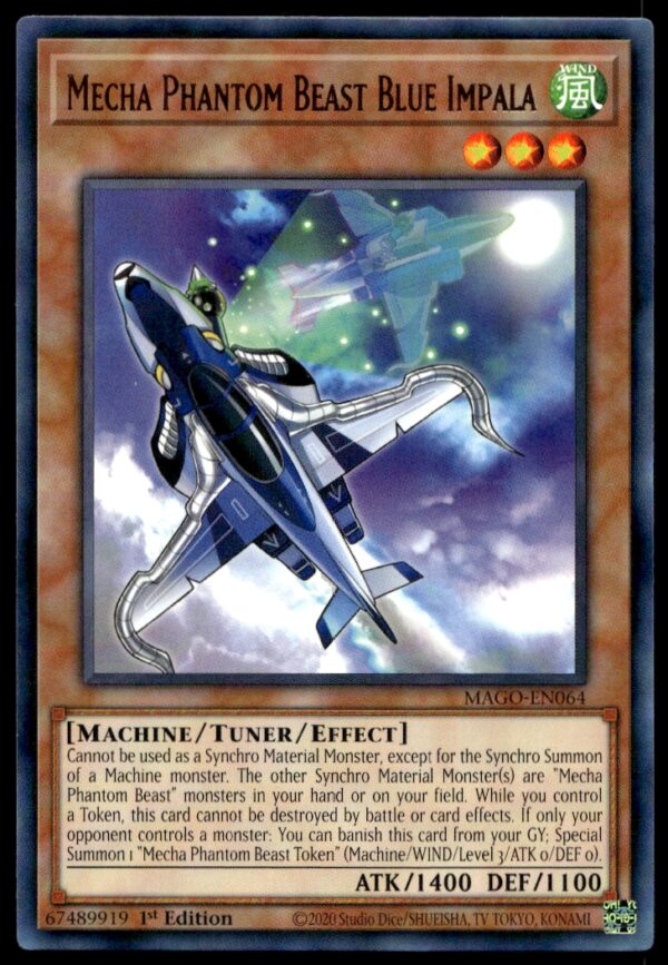 2020 Yu-Gi-Oh! Maximum Gold (1st Edition) Mecha Phantom Beast Blue Impala #MAGO-EN064 (Front)