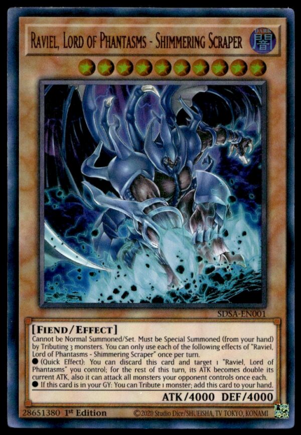 2020 Yu-Gi-Oh! Structure Deck: Sacred Beasts (1st Edition) Reviel Lord Phantasms Shimmering Scraper #SDSA-EN001 (Front)