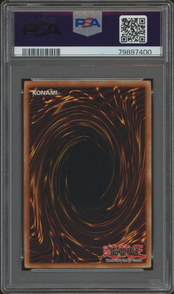 PSA-graded 2003 Yu-Gi-Oh! Labyrinth of Nightmare Card #LON-019 in protective case.