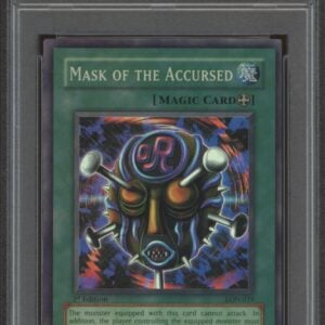 PSA-graded Mask of the Accursed Yu-Gi-Oh! card from 2003 Labyrinth of Nightmare set.