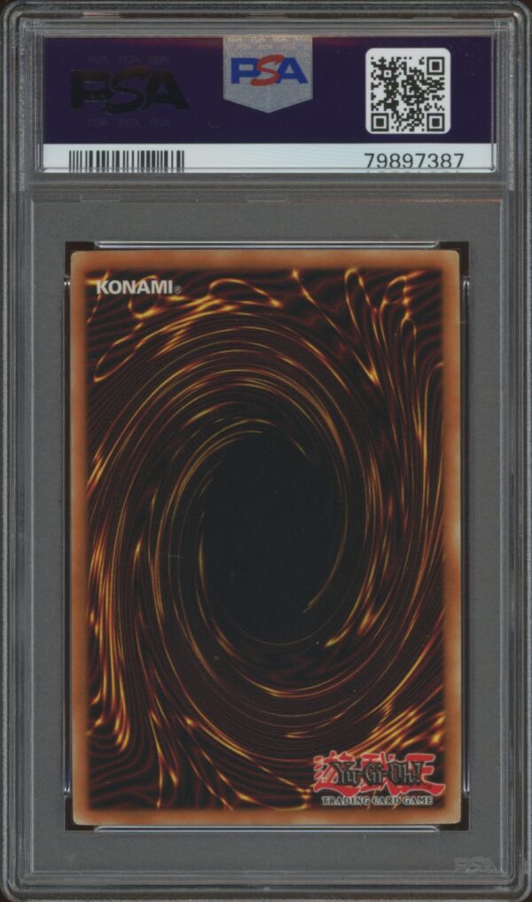 PSA-graded Yu-Gi-Oh! Labyrinth of Nightmare Torrential Tribute card in protective case.