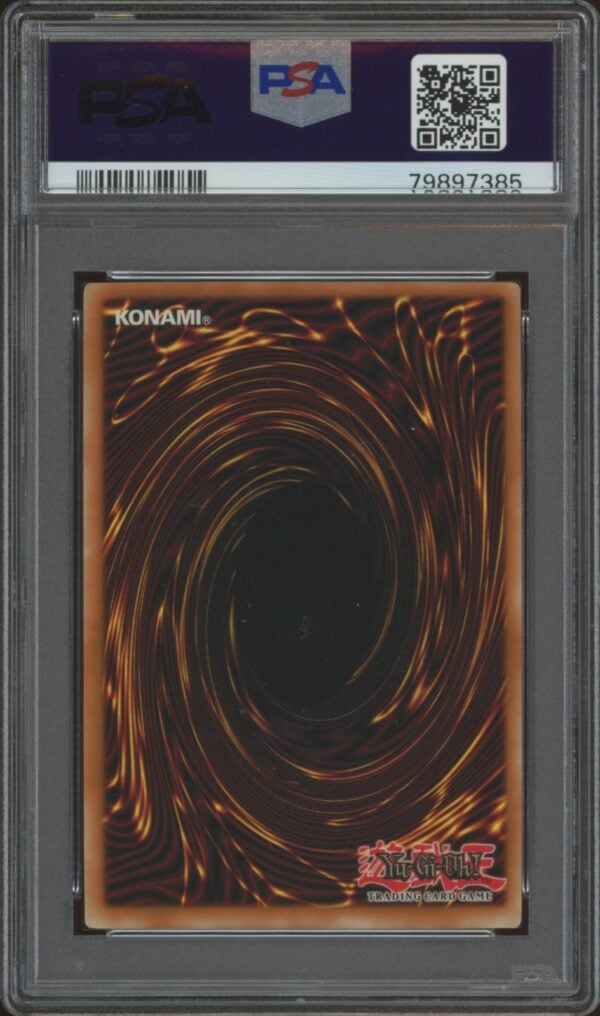 PSA-graded 2003 Yu-Gi-Oh! 1st Edition Exiled Force card in protective casing.