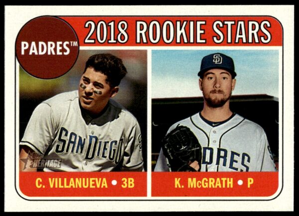 2018 Topps Heritage Christian Villanueva / Kyle McGrath RC #304 (Front)