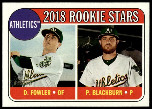 2018 Topps Heritage Dustin Fowler / Paul Blackburn RC #358 (Front)