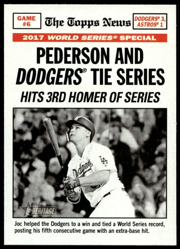 2018 Topps Heritage Pederson and Dodgers Tie Series: Joc Pederson #167 (Front)