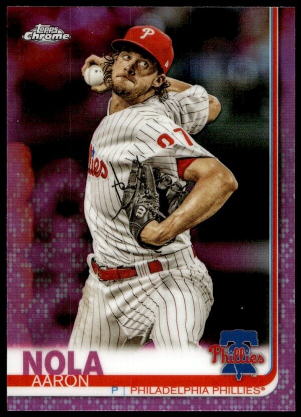 2019 Topps Chrome Aaron Nola Pink Refractor #176 (Front)