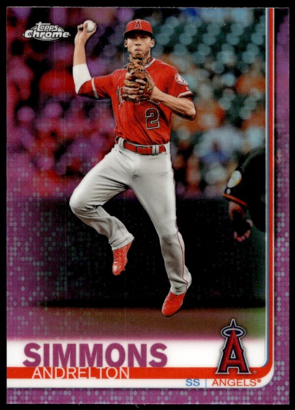 2019 Topps Chrome Andrelton Simmons Pink Refractor #4 (Front)