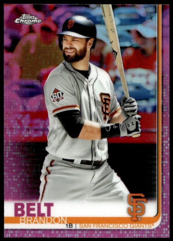 2019 Topps Chrome Brandon Belt Pink Refractor #125 (Front)