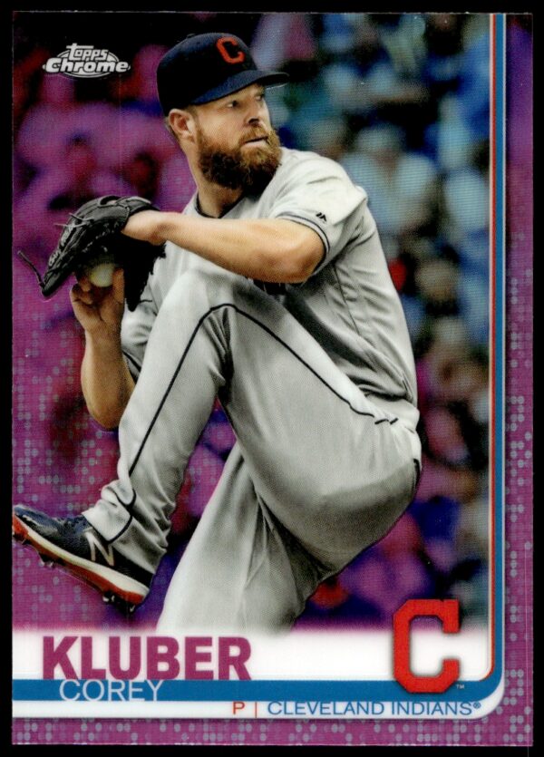 2019 Topps Chrome Corey Kluber Pink Refractor #188 (Front)