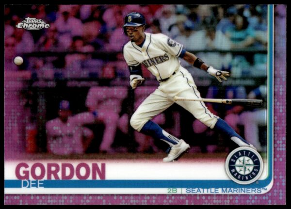 2019 Topps Chrome Dee Gordon Pink Refractor #196 (Front)