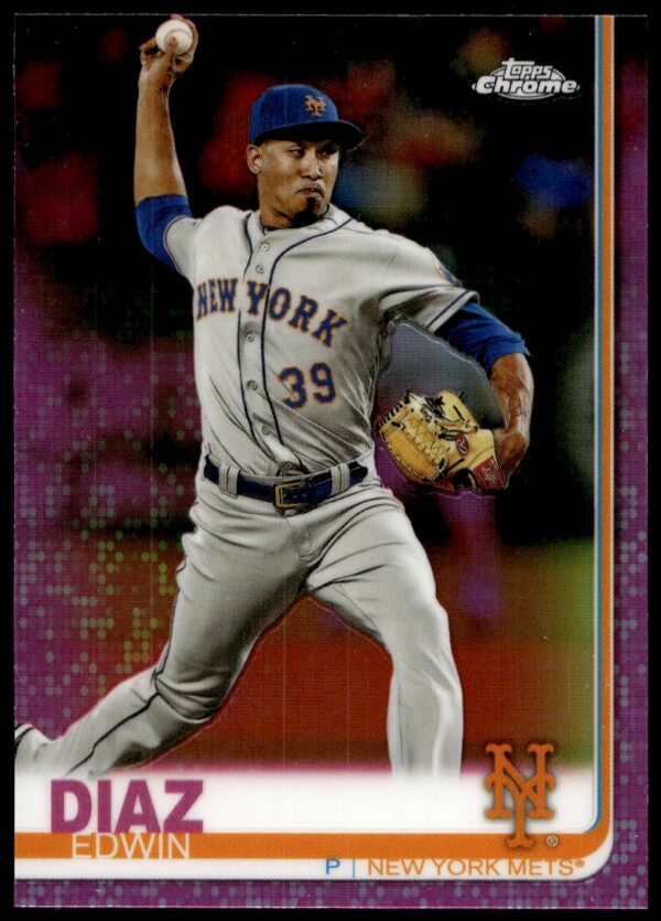 2019 Topps Chrome Edwin Diaz Pink Refractor #74 (Front)