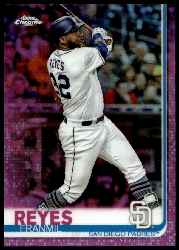 2019 Topps Chrome Franmil Reyes Pink Refractor #92 (Front)