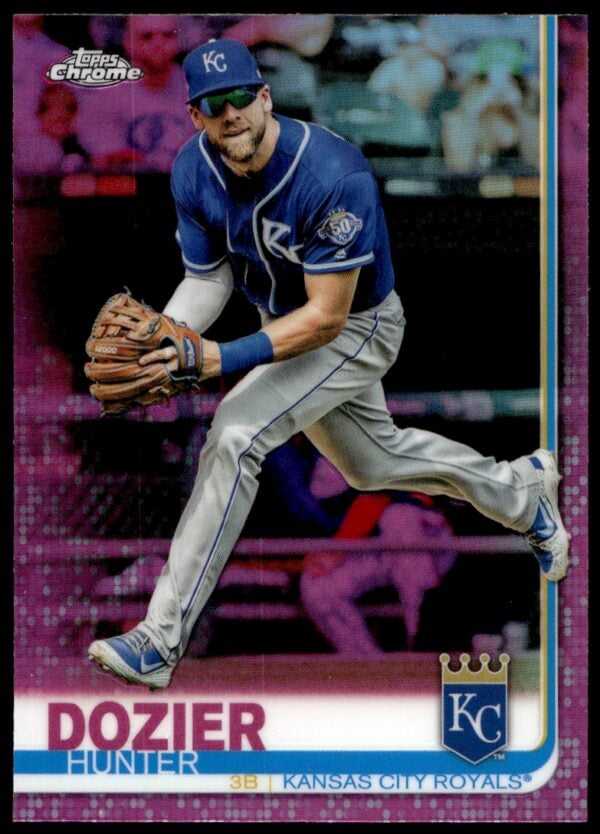 2019 Topps Chrome Hunter Dozier Pink Refractor #166 (Front)