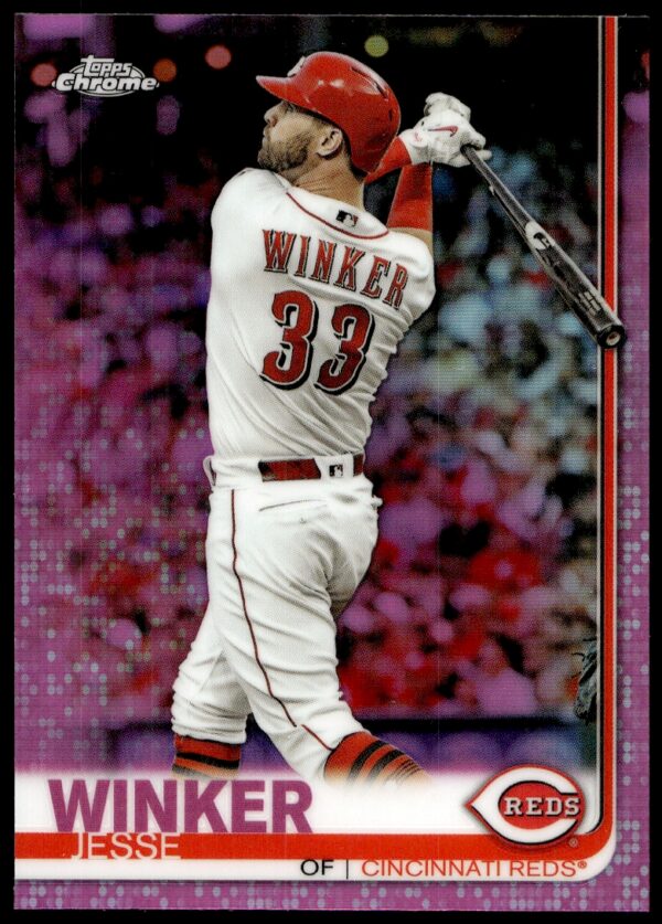 2019 Topps Chrome Jesse Winker Pink Refractor #61 (Front)