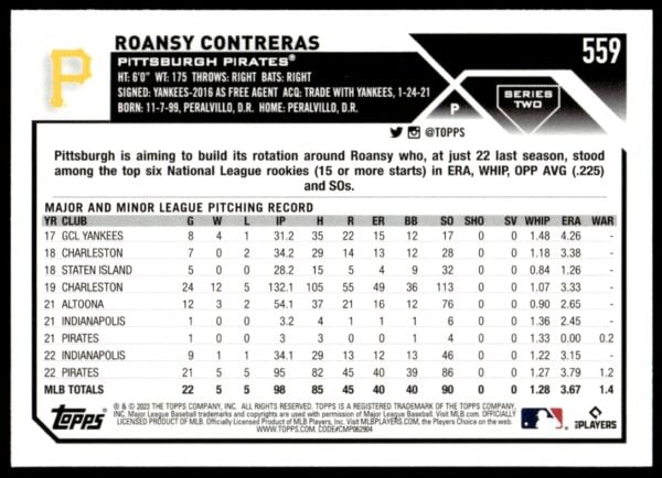 2023 Topps Series 1 Jordan Montgomery #32 (Back)