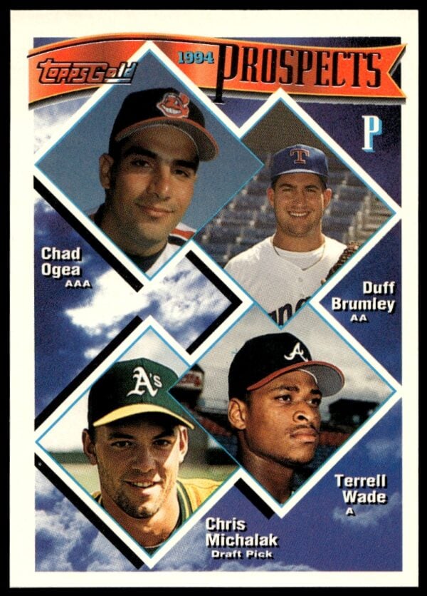 1994 Topps Gold Chad Ogea / Duff Brumley / Terrell Wade / Chris Michalak #316 (Front)