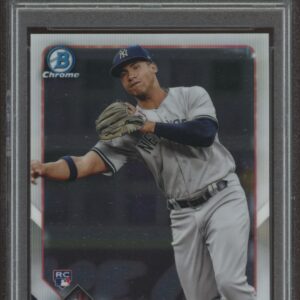 Gleyber Torres 2018 Bowman Chrome baseball card, graded PSA 10 Gem Mint.