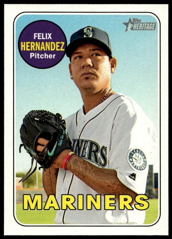 2018 Topps Heritage Felix Hernandez #100 (Front)