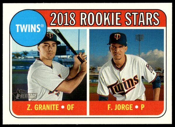 2018 Topps Heritage Felix Jorge / Zack Granite #99 (Front)