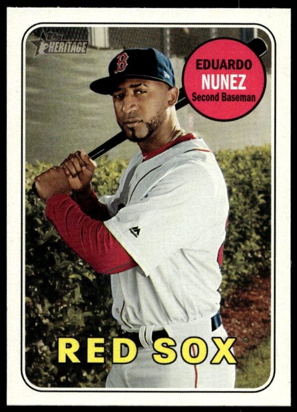 2018 Topps Heritage High Number Eduardo Nunez #519 (Front)