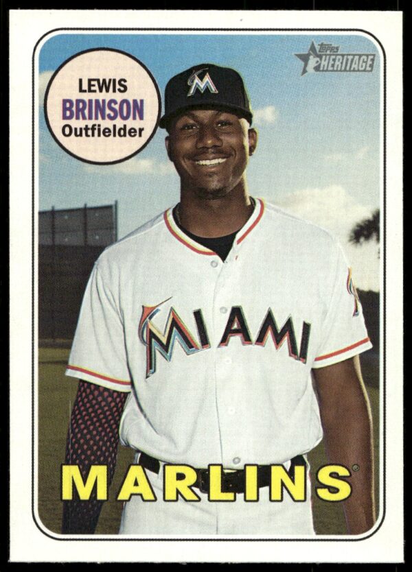 2018 Topps Heritage High Number Lewis Brinson #722 (Front)