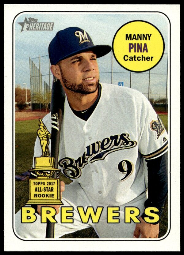 2018 Topps Heritage High Number Manny Pina #344 (Front)