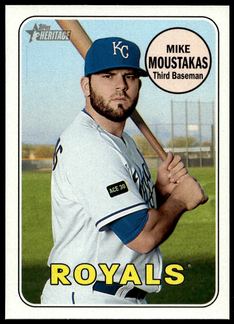 2018 Topps Heritage Mike Moustakas #93 (Front)