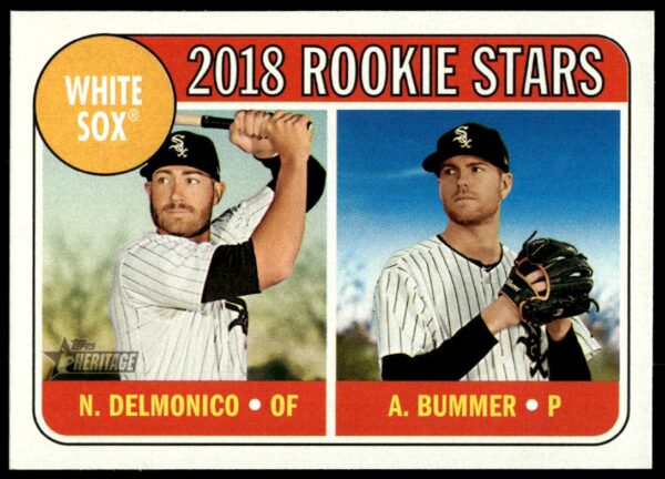 2018 Topps Heritage Nicky Delmonico / Aaron Bummer RC #173 (Front)